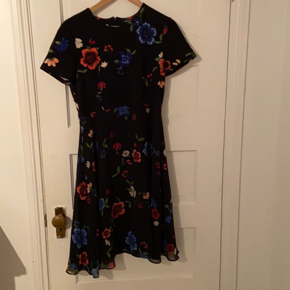 Ellen Tracy black floral dress, size 8